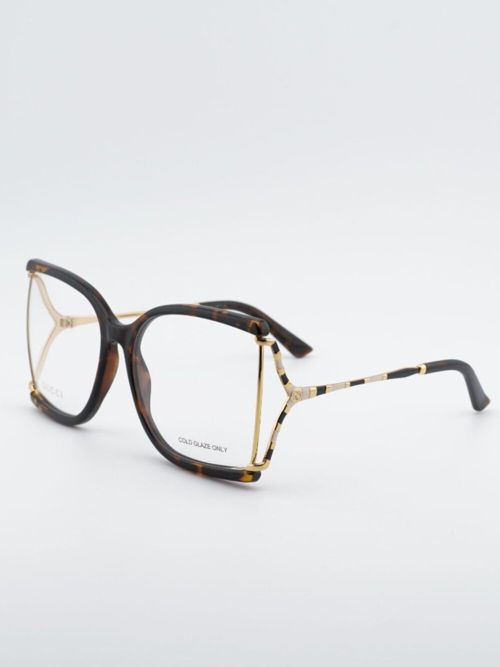 Gucci GG0592O 002 Butterfly Eyeglasses - Havana/Gold 60mm